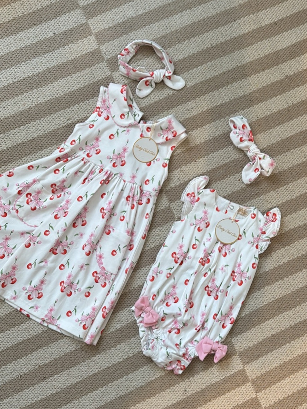 Cute Cherry Blossom White & Pink Kids Dress by (no brand)